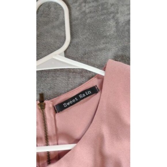 Sweet Rain Pink Sleeveless Fit & Flare Dress Lace Waist, Back Zipper - Womens Sm - Picture 5 of 8